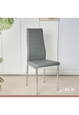 Imagen 2 del producto Pack de 4 Sillas Dining Liana con patas cromadas - Gris