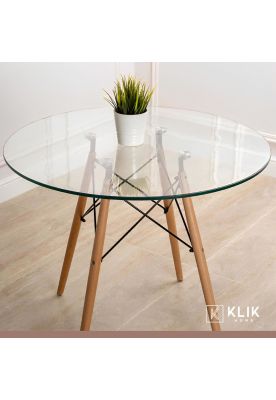 Imagen 2 del producto Comedor Mesa Eames 100cm redonda vidrio + 4 Sillas Amelia Vi