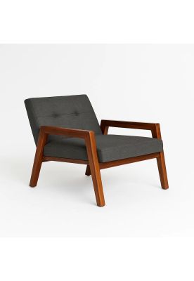 Sillón Marlow de Terciopelo - Gris Oscuro