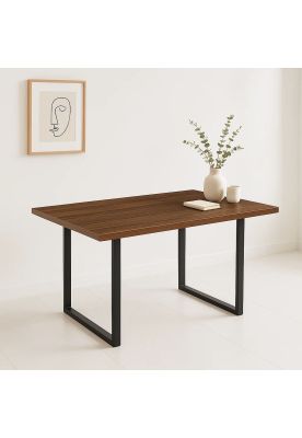 Imagen 2 del producto Mesa de Comedor Estilo Industrial 140x90 - Madera Oscura Walnut