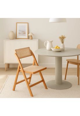 Imagen 2 del producto Silla Mistral Plegable de Madera Rattan Natural