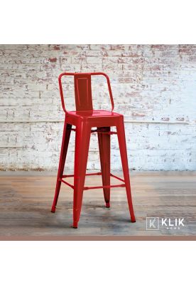 Imagen 2 del producto Taburete Tolix Acero con Respaldo - Rojo
