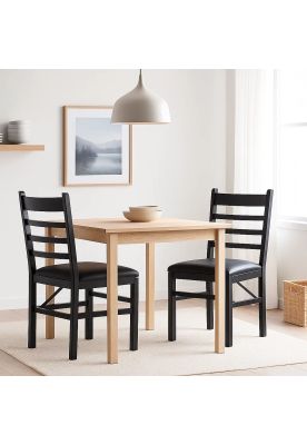 Imagen 2 del producto Pack de 2 Sillas Industrial Plegable con Marco Negro y Tapizado Sintético