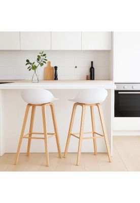 Imagen 2 del producto Pack de 2 Taburetes Piso Bar Nordic - Blanco
