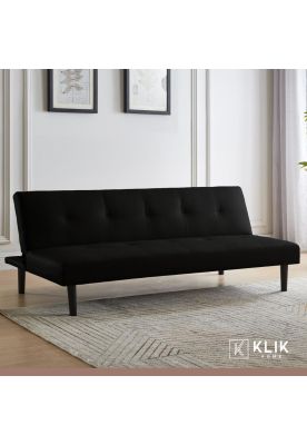 Imagen 2 del producto Futón Sofá Cama 2 cuerpos Sofía - Ecocuero Negro