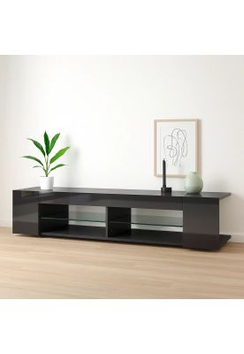 Imagen 2 del producto Mueble de TV Moderno Negro con Luces LED y Compartimentos