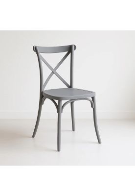 Silla Crossback Danubio de Terraza Exterior o Comedor - Gris
