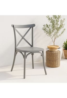 Imagen 2 del producto Silla Crossback Danubio de Terraza Exterior o Comedor - Gris
