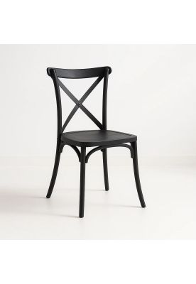 Silla Crossback Danubio de Terraza Exterior o Comedor - Negra