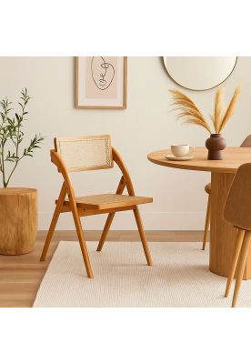 Imagen 2 del producto Silla Ambar Plegable de Madera Rattan Natural