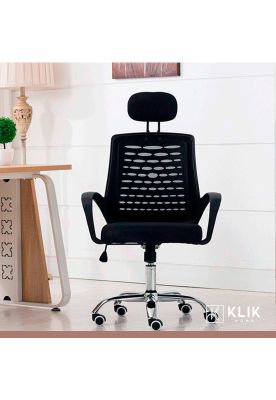 Imagen 2 del producto Silla oficina simply mesh negra con apoyabrazos y cabeza