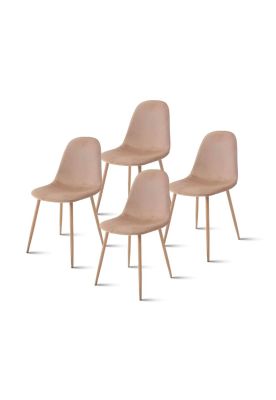 Pack de 4 Sillas Spoon Terciopelo - Beige