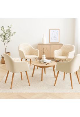 Imagen 2 del producto Pack de 4 Butacas Sitial Poltrona Diamante Terciopelo Acolchado - Beige