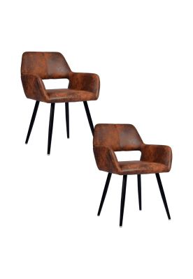 Imagen 1 del producto Pack de 2 Butacas Burgos Ecocuero Vintage Café Oscuro