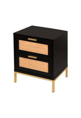 Imagen 1 del producto Velador Rattan Dark Dos Cajones