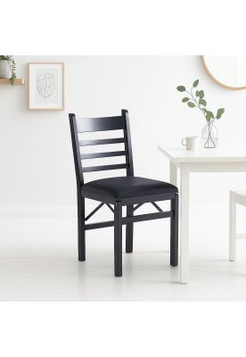 Imagen 2 del producto Silla Industrial Plegable con Marco Negro y Tapizado Sintético