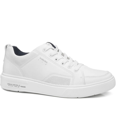 ZAPATILLAS CASUALES PEGADA DE CUERO BLANCAS 111901-01