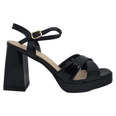 SANDALIAS DE FIESTA HUALUNAOTE BLACK CHAROL | T2129