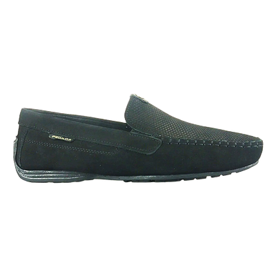MOCASINES PEGADA CUERO NOBUCK NEGRO (HOMBRE) | 140741-08