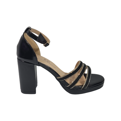 Imagen 1 del producto SANDALIAS DE FIESTA BONNY FRANCO NEGRO CHAROL MUJER 406-0069