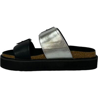 Imagen 2 del producto Sandalia Mujer Plateado/Negro London Detogni