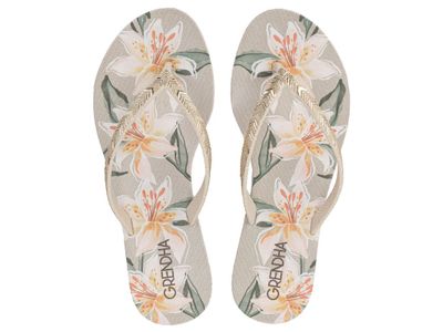 Sandalia Mujer Beige Flor Rast Grendha