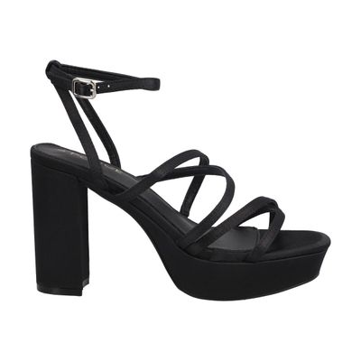 Sandalia Mujer Negro Taco Alto Holly Police