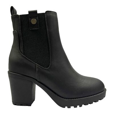 Botin Mujer Negro Taco Medio Boston Detogni