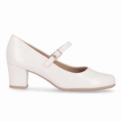 Zapato Mary Jane Mujer Crema /Charol Laura Piccadilly