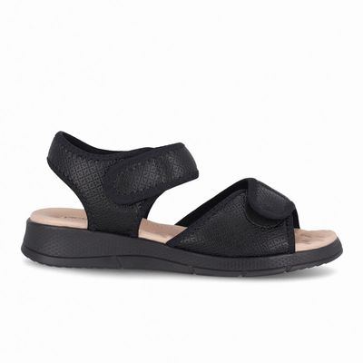 Sandalia Mujer Negro Espolón Anabela Piccadilly