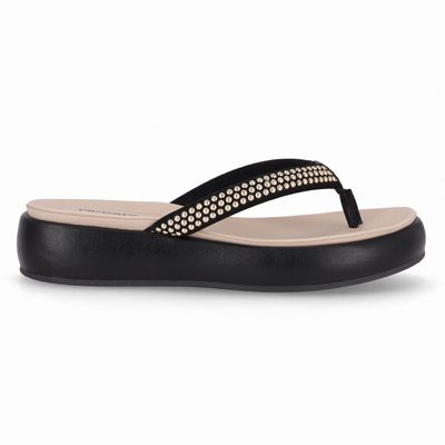 Sandalia Mujer Negro/Dorado Sol 815 Piccadilly