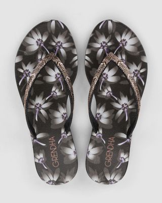 Sandalia Mujer Negro 114 Flor Rast Grendha