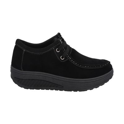 Mocasín Mujer Negro Sole/Cordones Police