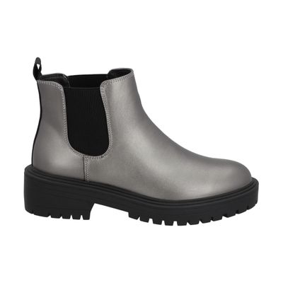 Botin Casual Mujer Negro/Peltre Plataforma Storm Police