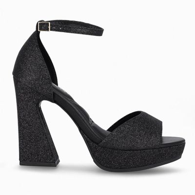 Sandalia Mujer Negro/Glitter  Cristine Piccadilly