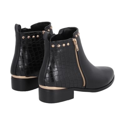 Imagen 2 del producto Botin Casual Mujer Negro Taco Bajo Glam Police