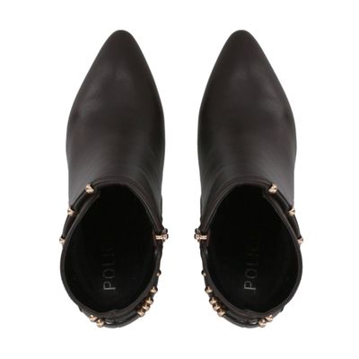 Imagen 2 del producto Botin Casual Mujer Café/Dorado Taco Medio Tini Police