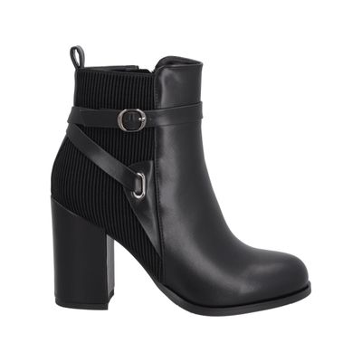 Botin Mujer Negro Taco Alto Serena Police