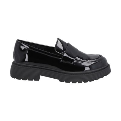 Mocasín Mujer Negro Plataforma Glossy Police