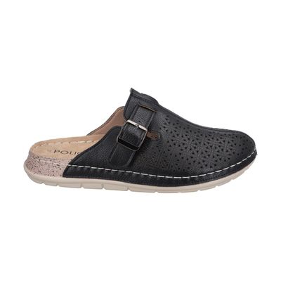 Zueco Mujer Negro/Camel Marina Police