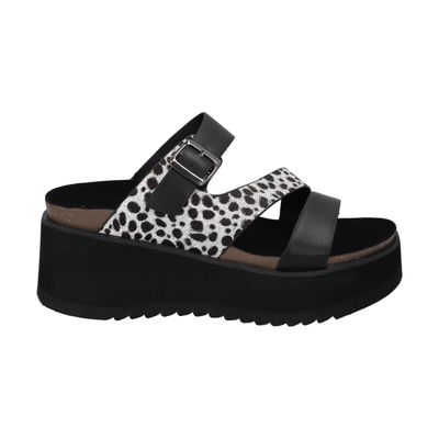 Sandalia Mujer Negro/Print Plataforma Constanza Police