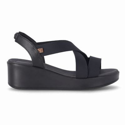 Sandalia Mujer Negro Anabela 71 Piccadilly