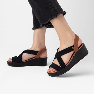 Imagen 2 del producto Sandalia Mujer Negro/Café Anabela Piccadilly