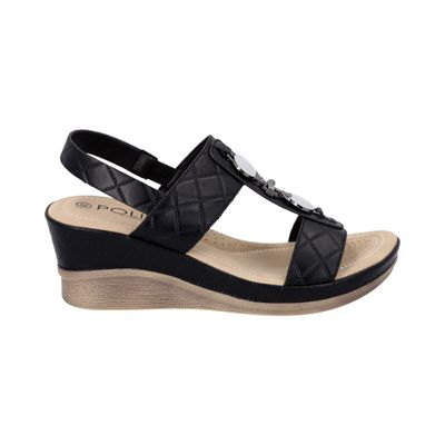 Sandalia Mujer Negro Riri Police