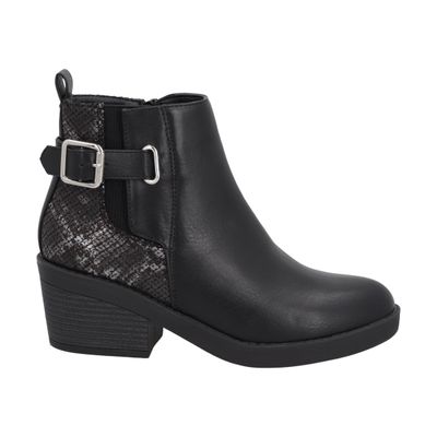 Botin Casual Mujer Negro Taco Medio Harper Police