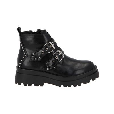 Botin Mujer Negro Snake/Hebilla Police