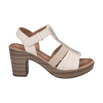 Sandalia Mujer Blanco Taco Medio Trini Police