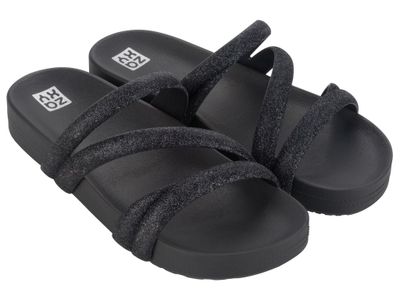 Sandalia Mujer Negro Glitter Zaxy