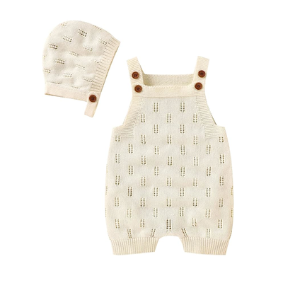 Enterito para Bebe Knit sin Mangas con Sombrero 70cm Blanco