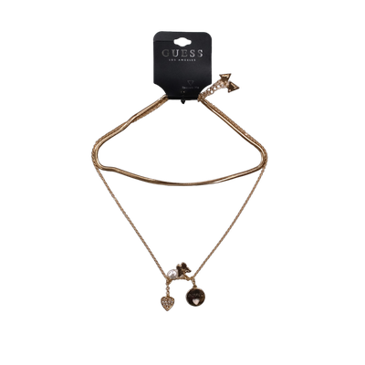 Collar Guess Color Dorado Dije Corazon Triangulos